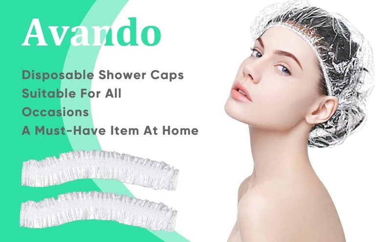 Disposable Shower Caps - 200 Clear Plastic Hair Processing Caps for Spa, Home, and Salon Use | Elastic Bath Cap