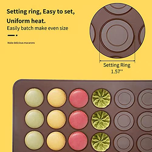 Non-Stick Silicone Macaron Baking Mats - 2 Pack, 48 Capacity