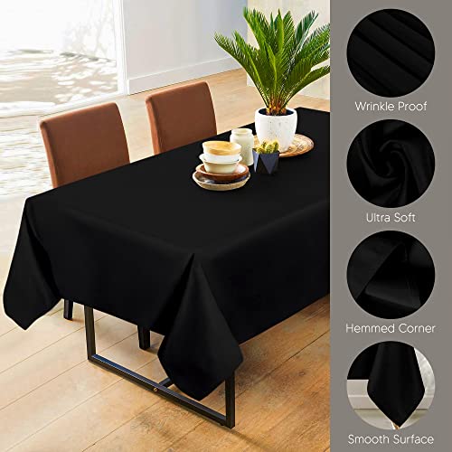 Utopia Kitchen Rectangle Tablecloth 60x102 Inches - Black