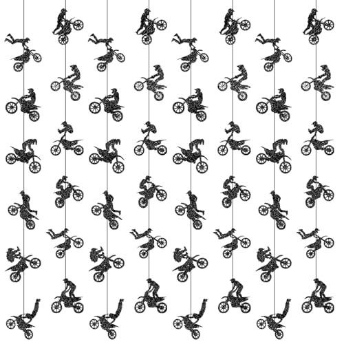 Dirt Bike Birthday Party Decorations - 8 Pcs Garland Banner Set