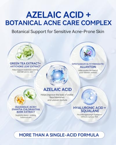Azelaic Acid Acne Treatment Gel - Gentle Botanical Formula, 1.06 fl oz