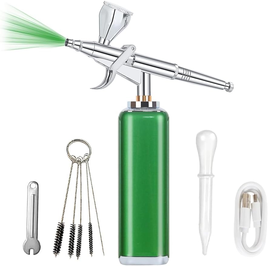 Portable Airbrush Kit - High Air Flow Cordless Compressor for Makeup, Nail Art, Tattoo | Mini Handheld Design