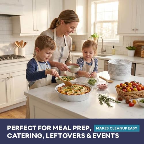 30 Pack 7-Inch Round Aluminum Foil Pans - Disposable Pie Tins