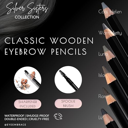 Light Gray Eyebrow Pencil - Waterproof, Double-Ended with Sharpener & Spoolie