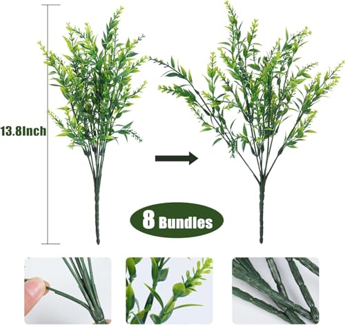 8Pcs UV Resistant Artificial Lavender Plants for Outdoor Decor