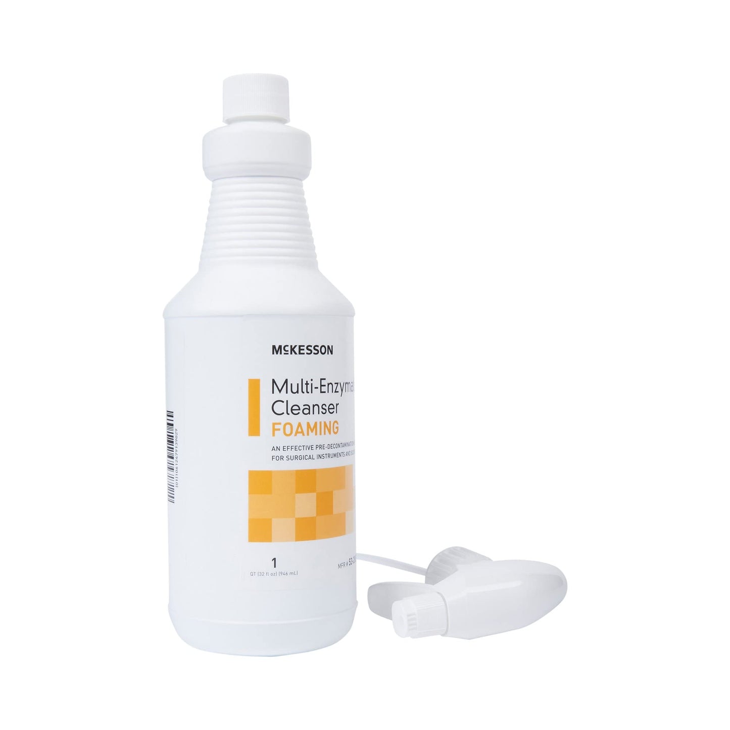 McKesson Multi-Enzymatic Cleanser for Surgical Instruments & General Healthcare Equipment, 32 oz [Pack of 1] Foaming, Fresh Rain