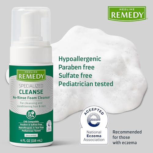 Medline Remedy No-Rinse Foam Cleanser - 4 oz, Moisturizing Body Wash