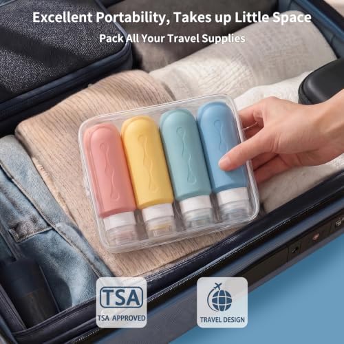 Gemice 6oz Yellow Travel Bottles - Leak Proof & BPA Free Toiletry Set