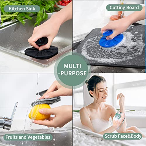 BEAUTAIL Silicone Dish Scrubber - Non-Scratch, Reusable Kitchen Sponge, 3 Pack
