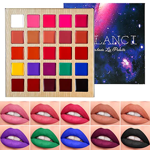DE'LANCI 25-Color Professional Lipstick Palette - Moisturizing Lip Makeup