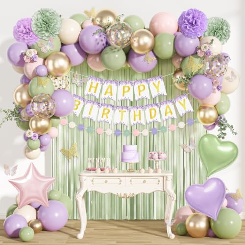 Pastel Wildflower Birthday Decoration Kit with Balloons & Banner