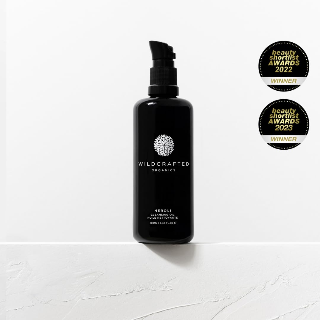 Wildcrafted Organics Neroli Cleansing Oil, Oil-Based Face Cleanser with Botanicals for Makeup Removal, Hydration, Skin Balance & Radiance, 100 ml