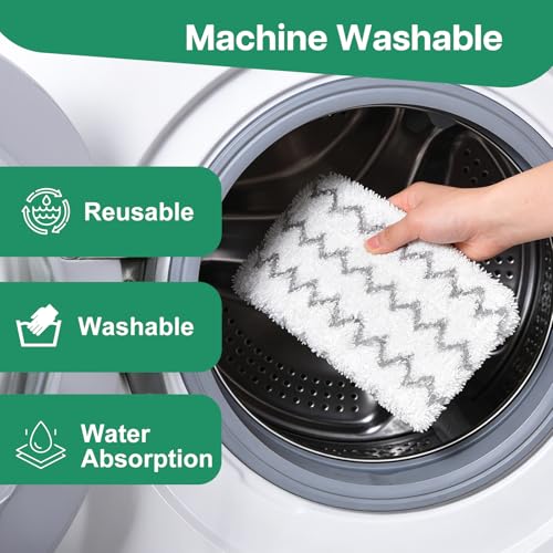 4-Pack Shark Steam Mop Replacement Pads, Microfiber & Reusable