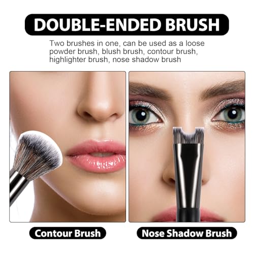 2 in 1 Nose Contour Brush - Dual-Ended U-Shaped Sculpting Brush