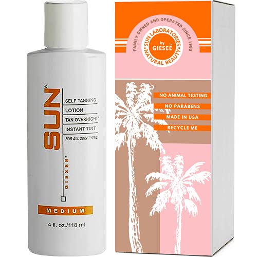 Organic Self Tanning Lotion for Face & Body - Long Lasting Sunless Tan 4oz