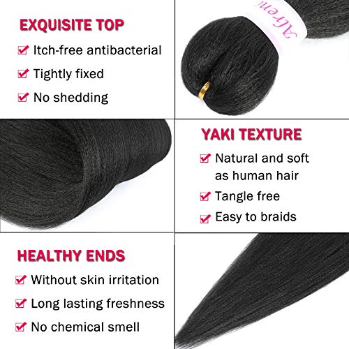 Alrence 14 Inch Pre-Stretched Braiding Hair - 8 Packs for Knotless Braids