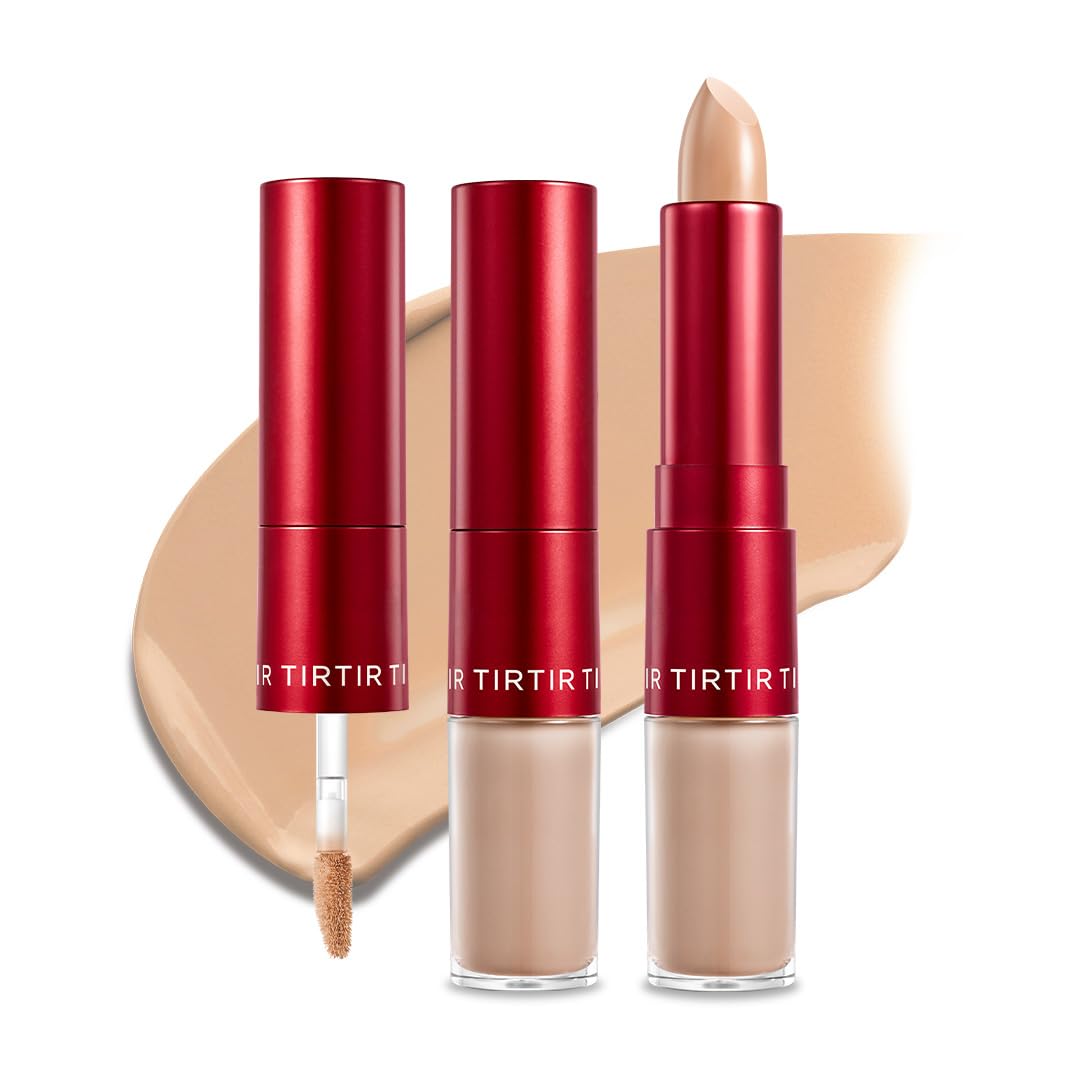 TIRTIR Glide&Hide Blurring Concealer - Creamy Dual Formula for Dark Circles & Wrinkles | #1N, 0.28 Oz