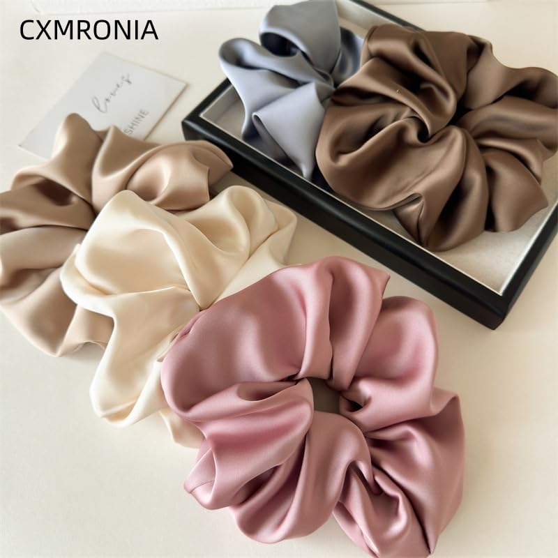 Extra Large Satin Scrunchies for Women - Jumbo Silk Hair Ties