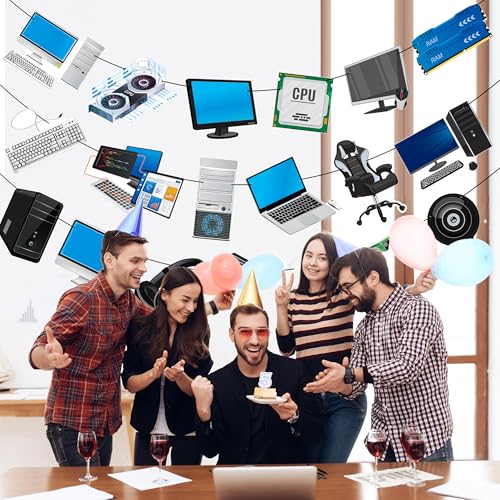 3-Piece Computer-Themed Birthday Banner Set for Parties
