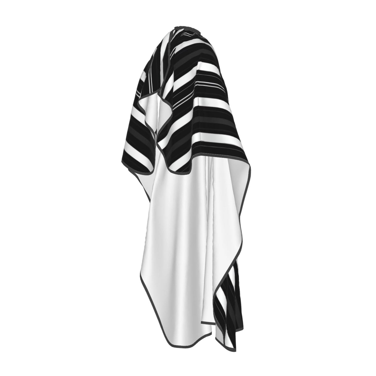 Black White Aesthetic Stripes Adult Professional Hair Cutting Cape Adjustable Snap Large Size 55x66 in