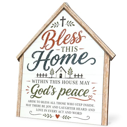 Bless This Home Sign - Inspirational Christian Decor for New Homes