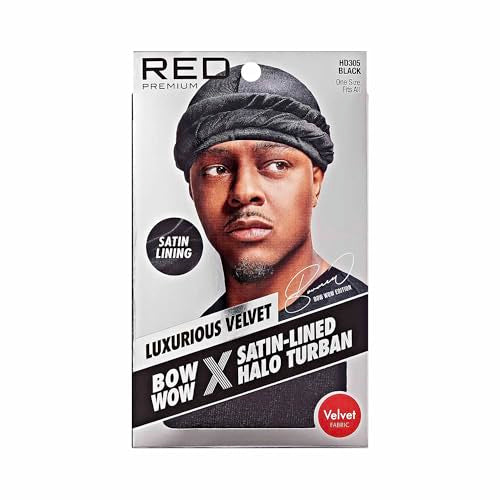 Velvet Red by Kiss Bow Wow Premium Satin Mens Turban - Anti Breakage Moisture Retention, Stylish Light Headwear