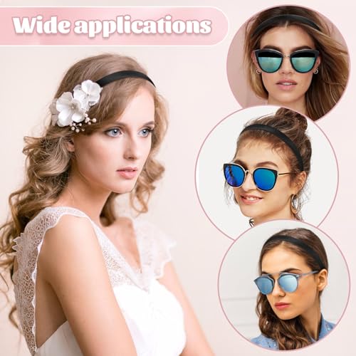 2Pcs Wide Satin Headbands - Soft Non-Slip Hairbands for Women
