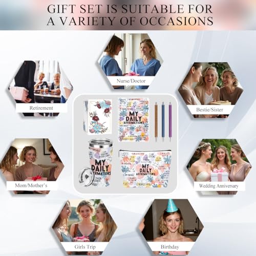 Positive Daily Affirmations Gift Set for Women - 6-Piece Bundle (0841)