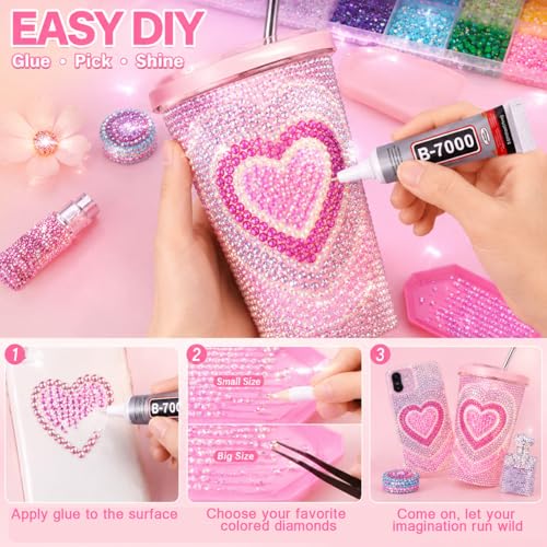 42,000 pcs Bedazzling Kit with 30 Colors & B7000 Adhesive