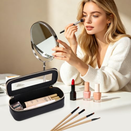 LOFOWN Slim Makeup Brush Case - Waterproof Clear Travel Cosmetic Bag