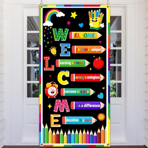 Welcome Back to School Banner - Large Classroom Door Cover 71x43 inches