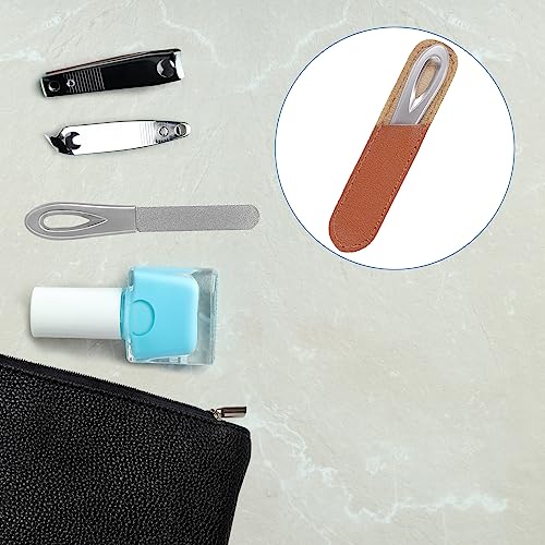 HomeyEra Stainless Steel Nail File Set with Leather Case - 2 Pack