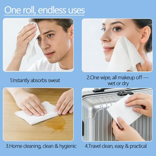 Compressed Disposable Face Towels - White, 80 PCS for Travel