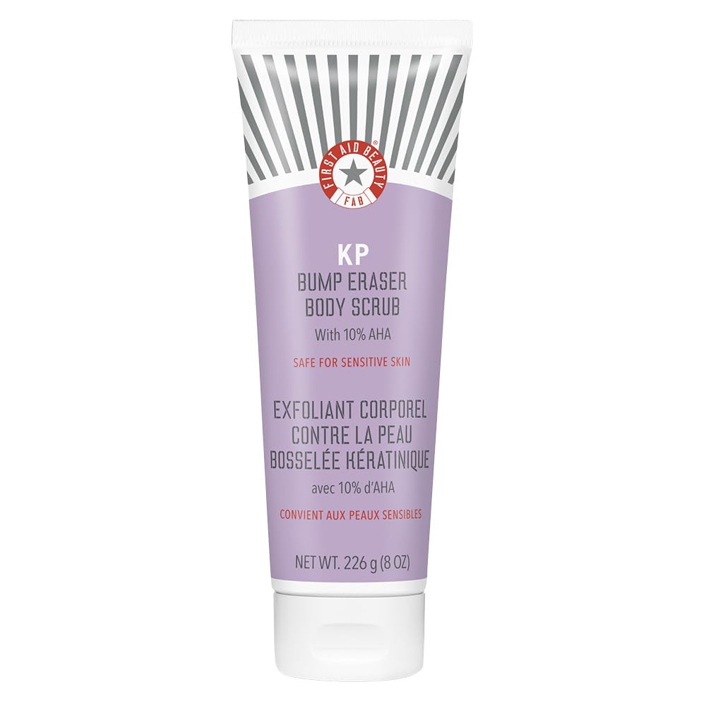 KP Bump Eraser Body Scrub - 10% AHA Exfoliator for Keratosis Pilaris | Smooths Rough Bumps & Uneven Skin Texture
