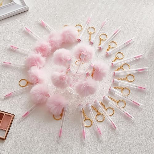 SANARITA 48-Piece Disposable Mascara Wand Set with Reusable Keychain Tubes