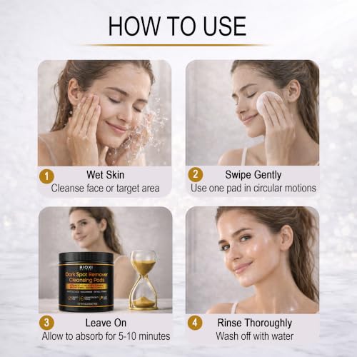 BIOXI Dark Spot Remover Cleansing Pads with Kojic Acid & Turmeric - 1 Pack