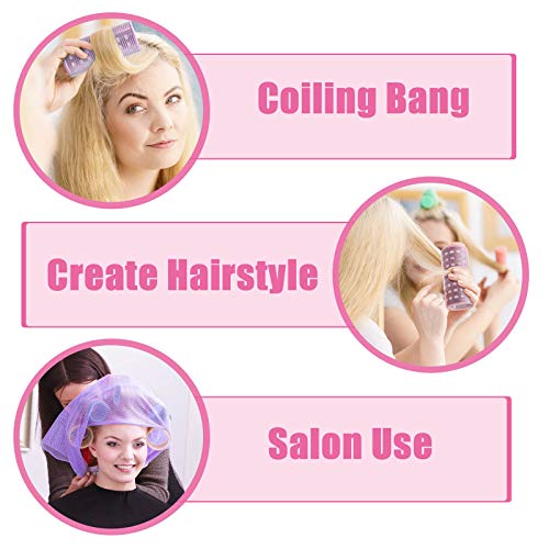 WILLBOND 8 Pcs Jumbo Aluminum Core Self-Grip Hair Rollers - 2 Inch