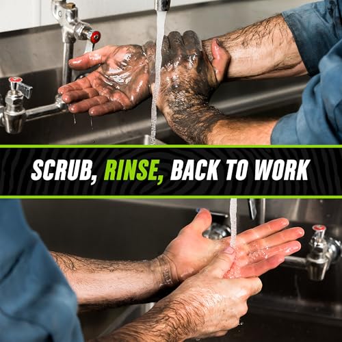 Grip Clean Waterless Hand Cleaner with Brush - Heavy Duty Pumice Soap for Mechanics
