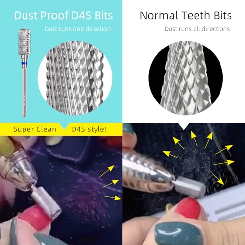 Hytoos D4S Barrel Nail Drill Bit - Medium Grit Carbide for Gel Removal
