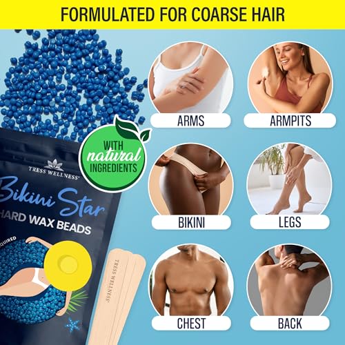 Tress Wellness Hard Wax Beads for Hair Removal - 1.2lb Bikini Wax Kit