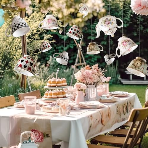 Wonderland Tea Party Hanging Decoration - 20 Pcs Teapot Banner