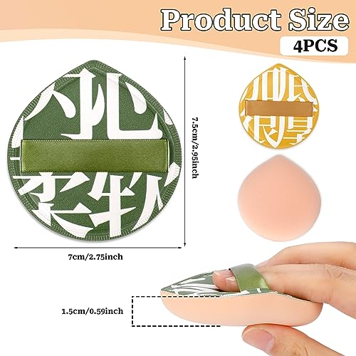 4 Pcs Teardrop Makeup Sponges for Liquid & Powder Foundation