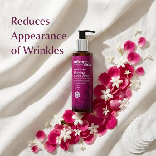 Urban Veda Rose & Jasmine Facial Wash - Hydrating Cleanser for Mature Skin - 5.1 Fl Oz