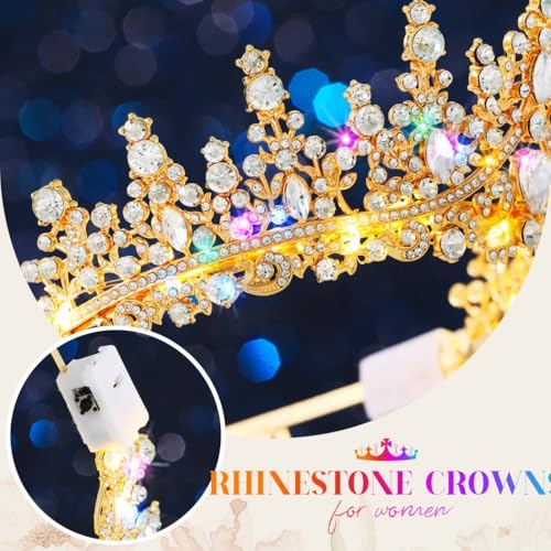 Brishow Light Up Tiara Crown for Women - Crystal Headband