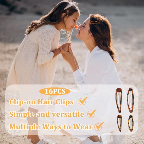 Giantree 16 Pcs Tortoise Hair Clips Set for Women & Girls