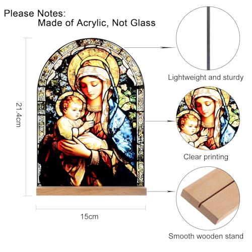 KOMI Madonna and Child Acrylic Statue - Religious Home Decor