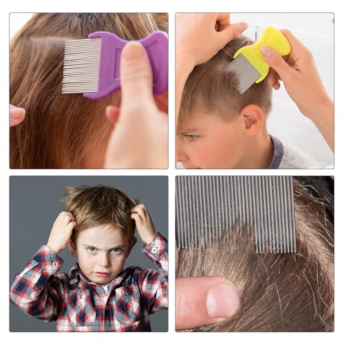 Maitys 8-Piece Double-Sided Lice and Flea Comb Set for Kids & Pets