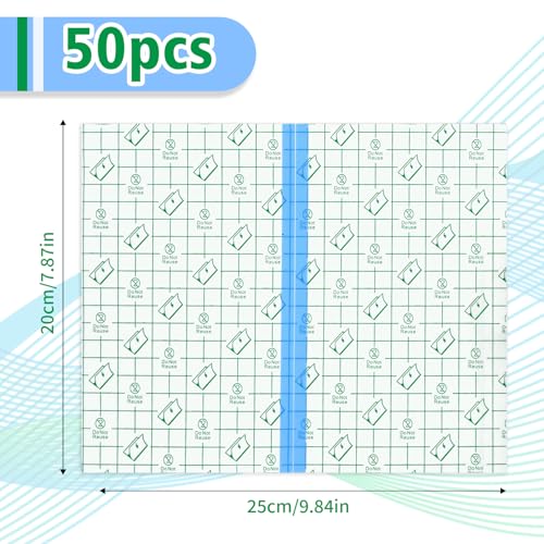 Nuozodki 50pcs 8 x 10 Inch Waterproof Tattoo Bandages — Second Skin Cover Up for Swimming, Clear Film Dressing