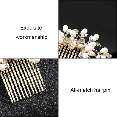 Gold Bridal Hair Comb with Faux Pearls – Elegant Wedding Hair Accessory