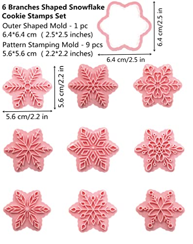 9-Pattern Snowflake Cookie Stamps Set - Food Grade Plastic Molds